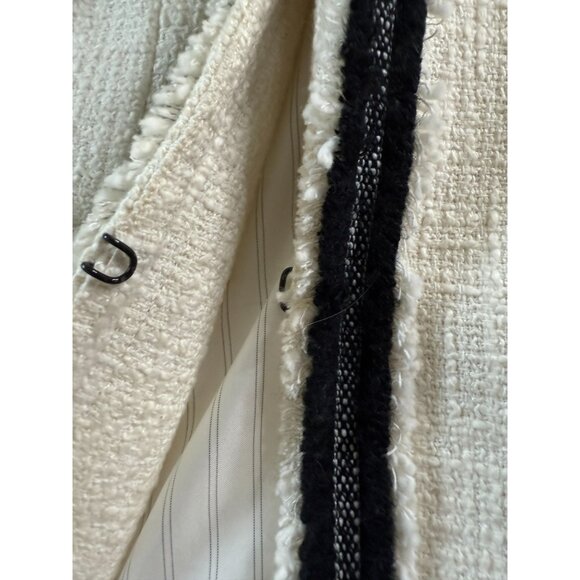 Talbots Womens Ivory Textured Blazer With Black Trim Size 22W Office Career - Picture 11 of 11